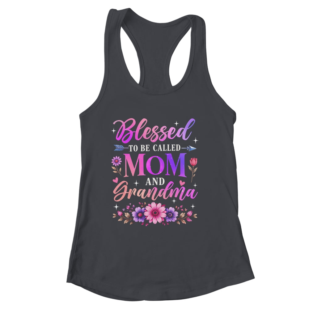 Blessed To Be Called Mom And Grandma Floral Grandmother Mom Shirt & Tank Top | siriusteestore