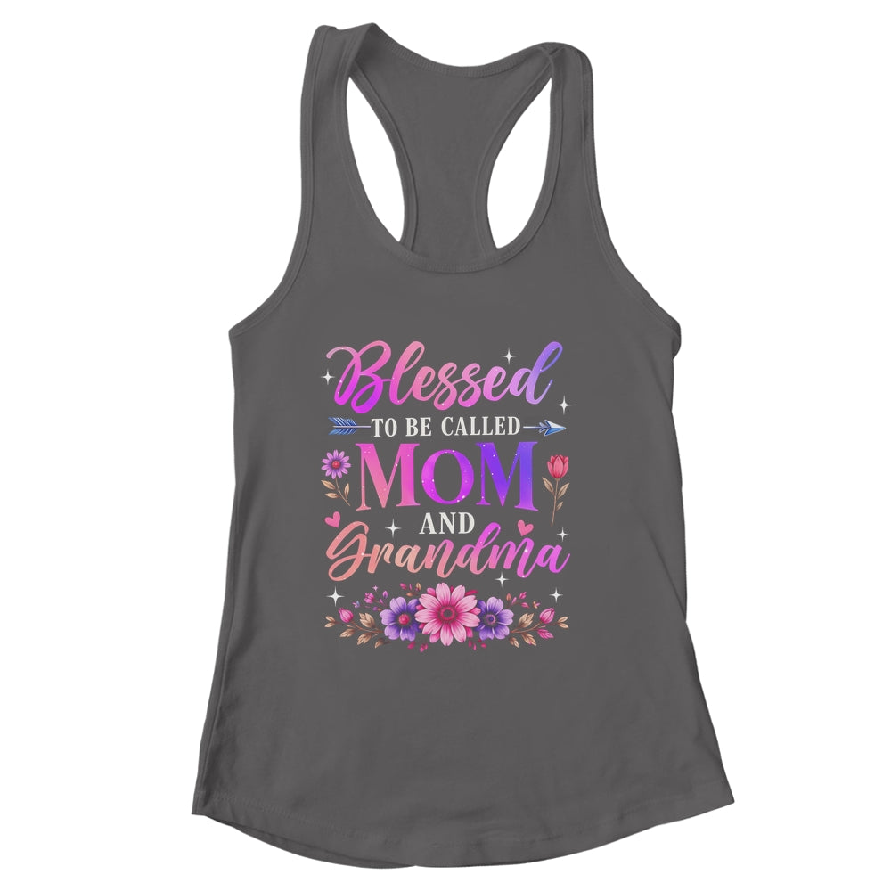 Blessed To Be Called Mom And Grandma Floral Grandmother Mom Shirt & Tank Top | siriusteestore