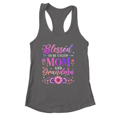 Blessed To Be Called Mom And Grandma Floral Grandmother Mom Shirt & Tank Top | siriusteestore