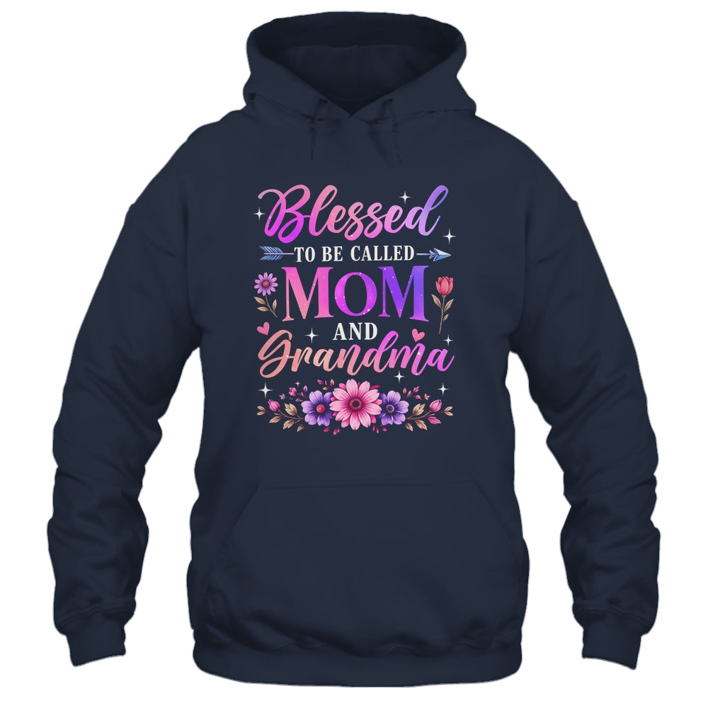 Blessed To Be Called Mom And Grandma Floral Grandmother Mom Shirt & Tank Top | siriusteestore