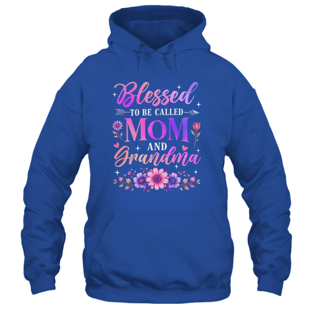 Blessed To Be Called Mom And Grandma Floral Grandmother Mom Shirt & Tank Top | siriusteestore