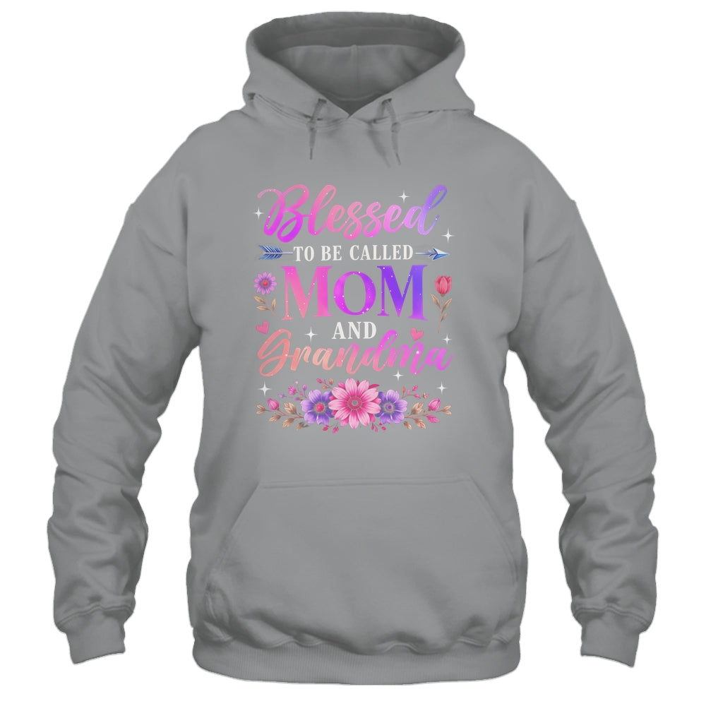 Blessed To Be Called Mom And Grandma Floral Grandmother Mom Shirt & Tank Top | siriusteestore