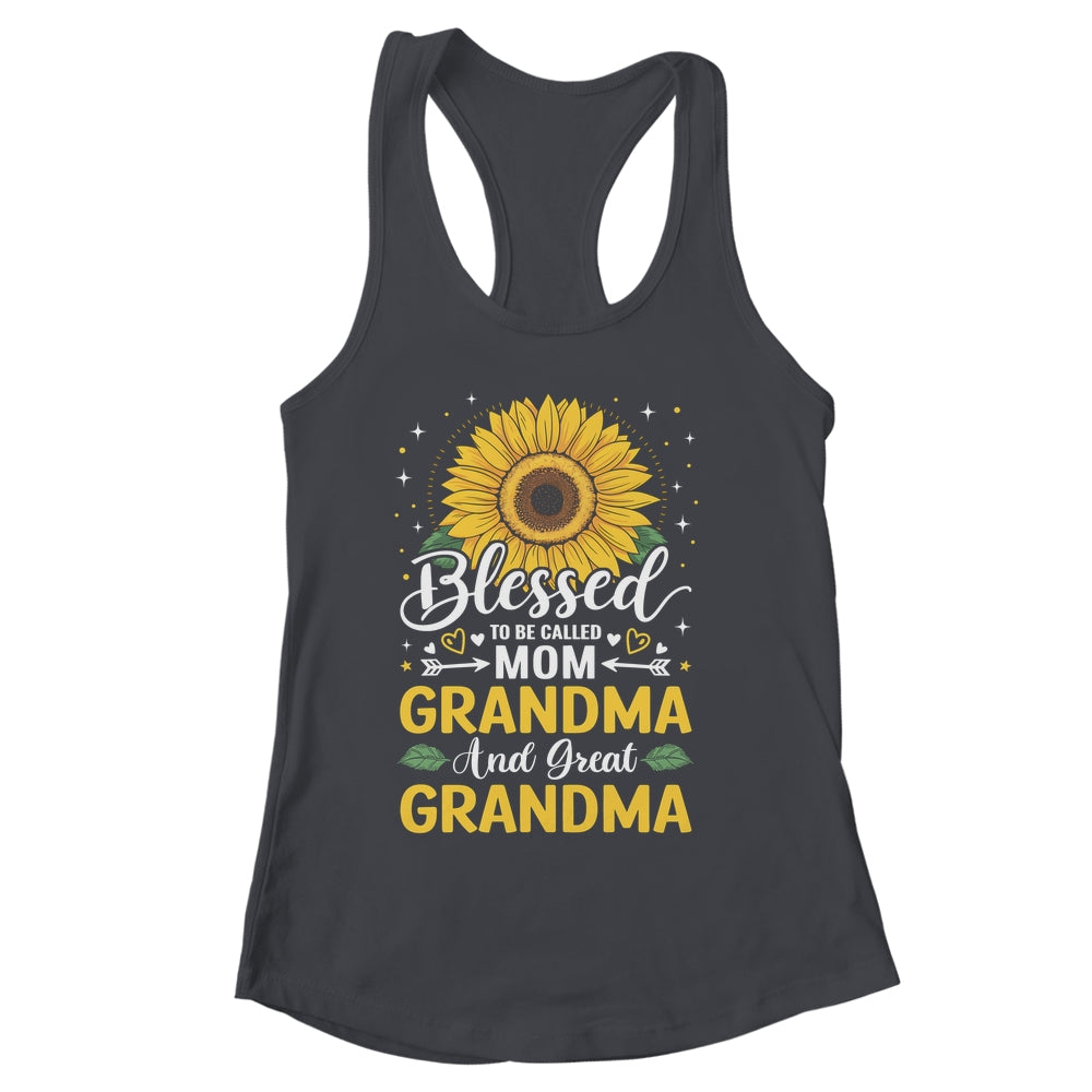 Blessed To Be Called Mom Grandma Great Grandma Mother's Day Sunflower Shirt & Tank Top | siriusteestore