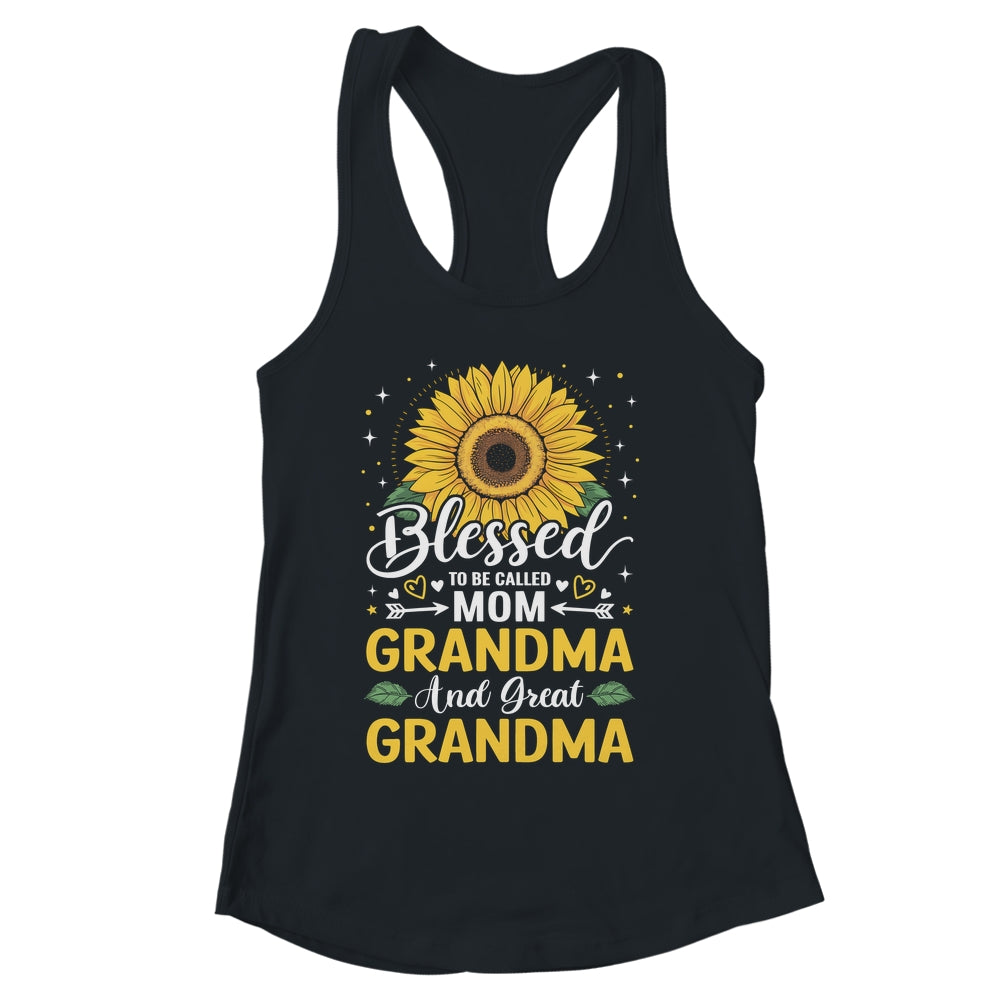 Blessed To Be Called Mom Grandma Great Grandma Mother's Day Sunflower Shirt & Tank Top | siriusteestore