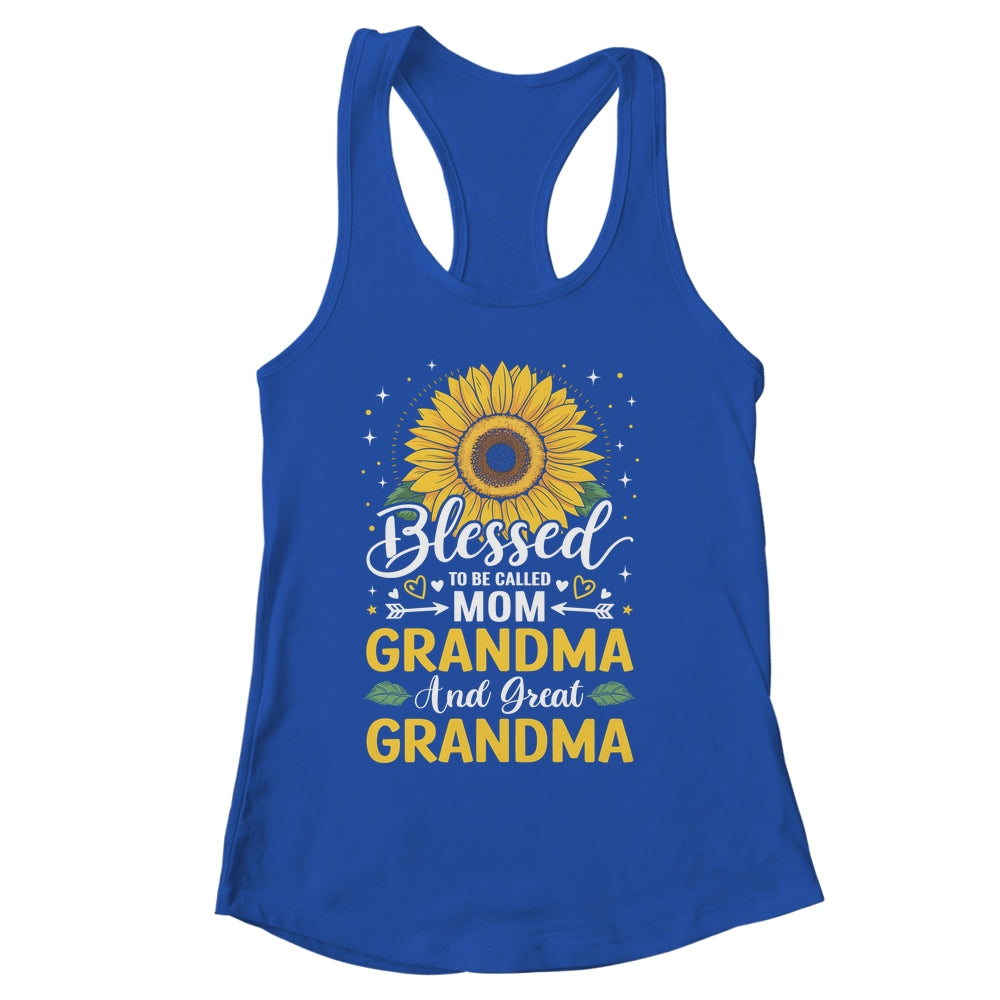 Blessed To Be Called Mom Grandma Great Grandma Mother's Day Sunflower Shirt & Tank Top | siriusteestore