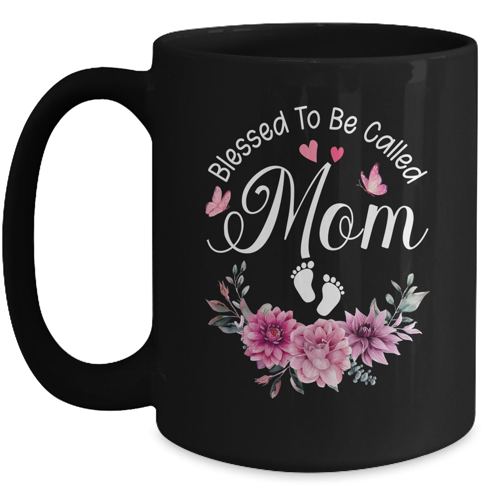 Blessed To Be Called Mom Women Floral Decor Mom Mug | siriusteestore