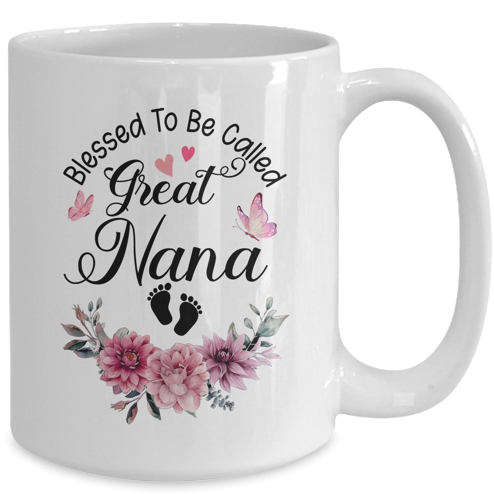 Blessed To Be Called Nana Floral Nana Mothers Day Mug | siriusteestore
