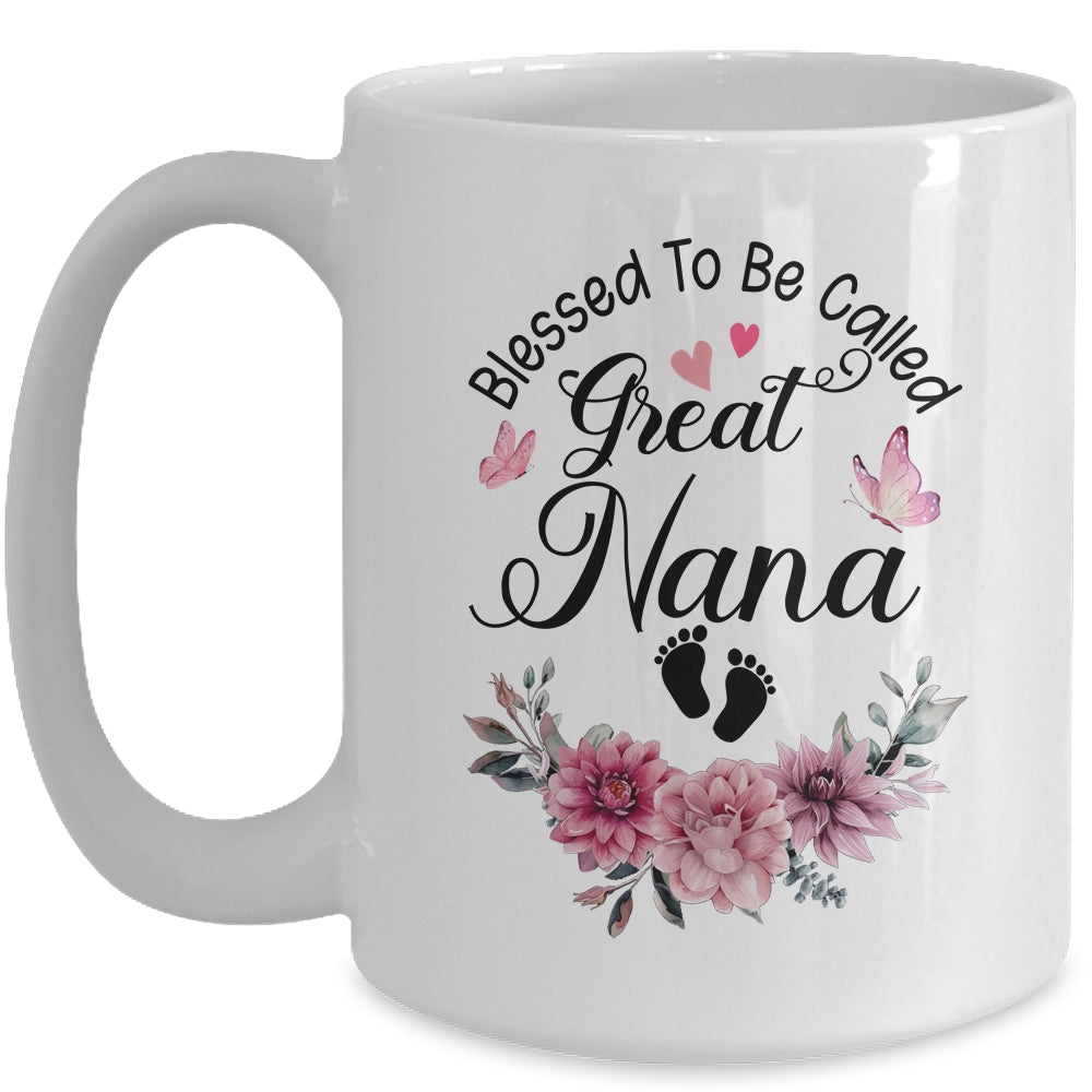 Blessed To Be Called Nana Floral Nana Mothers Day Mug | siriusteestore