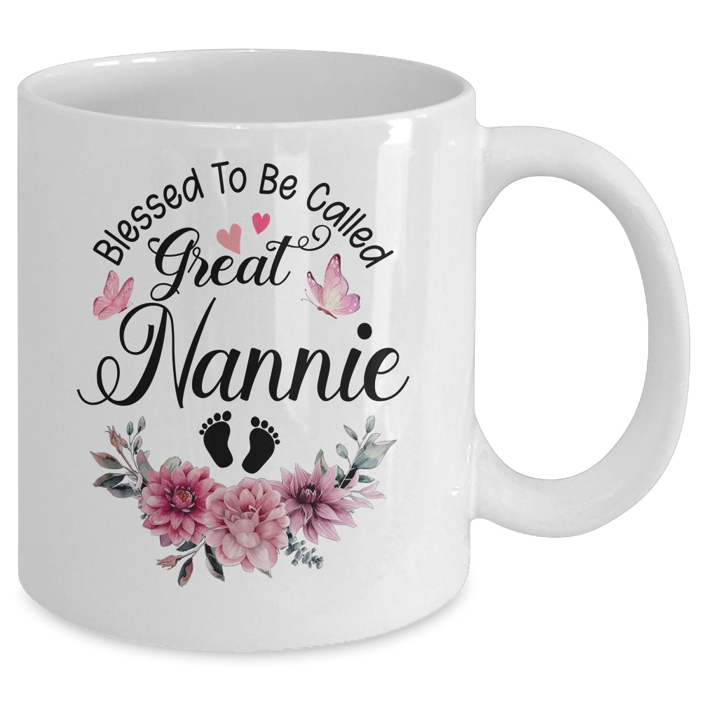 Blessed To Be Called Nannie Floral Nannie Mothers Day Mug | siriusteestore