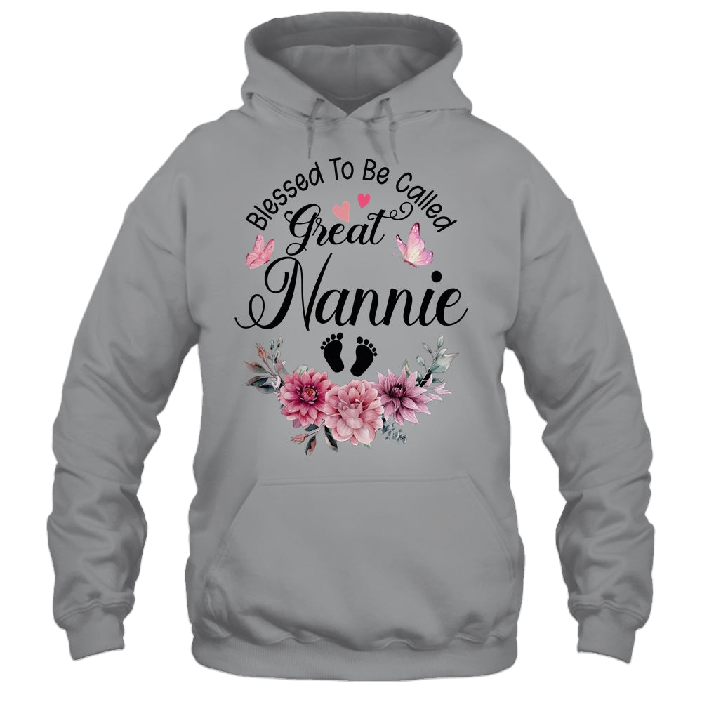 Blessed To Be Called Nannie Floral Nannie Mothers Day Shirt & Tank Top | siriusteestore