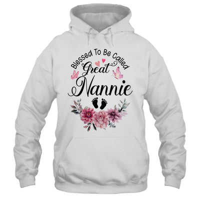 Blessed To Be Called Nannie Floral Nannie Mothers Day Shirt & Tank Top | siriusteestore