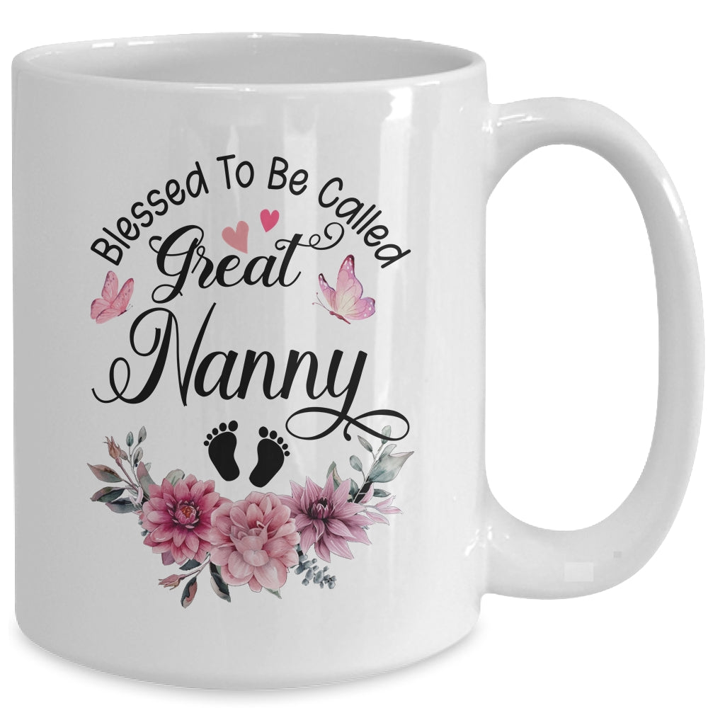 Blessed To Be Called Nanny Floral Nanny Mothers Day Mug | siriusteestore