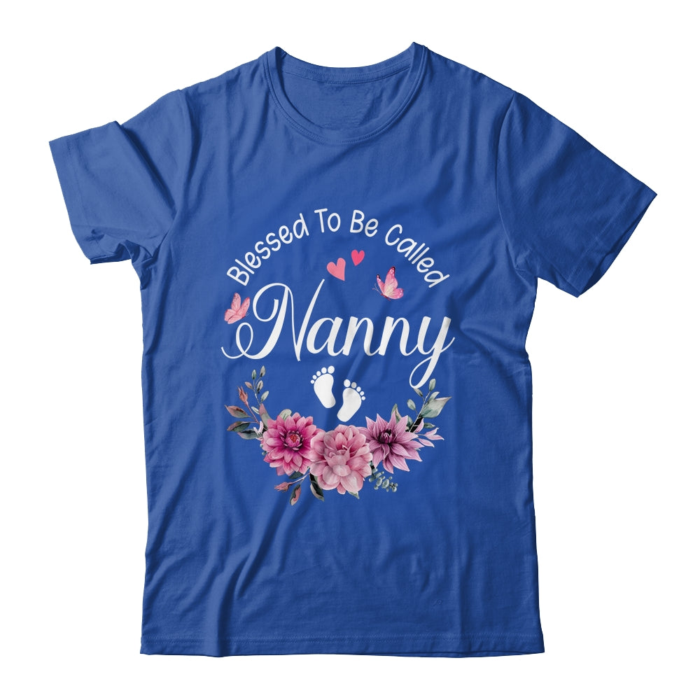 Blessed To Be Called Nanny Women Floral Decor Nanny Shirt & Tank Top | siriusteestore