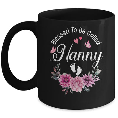 Blessed To Be Called Nanny Women Floral Decor Nanny Mug | siriusteestore