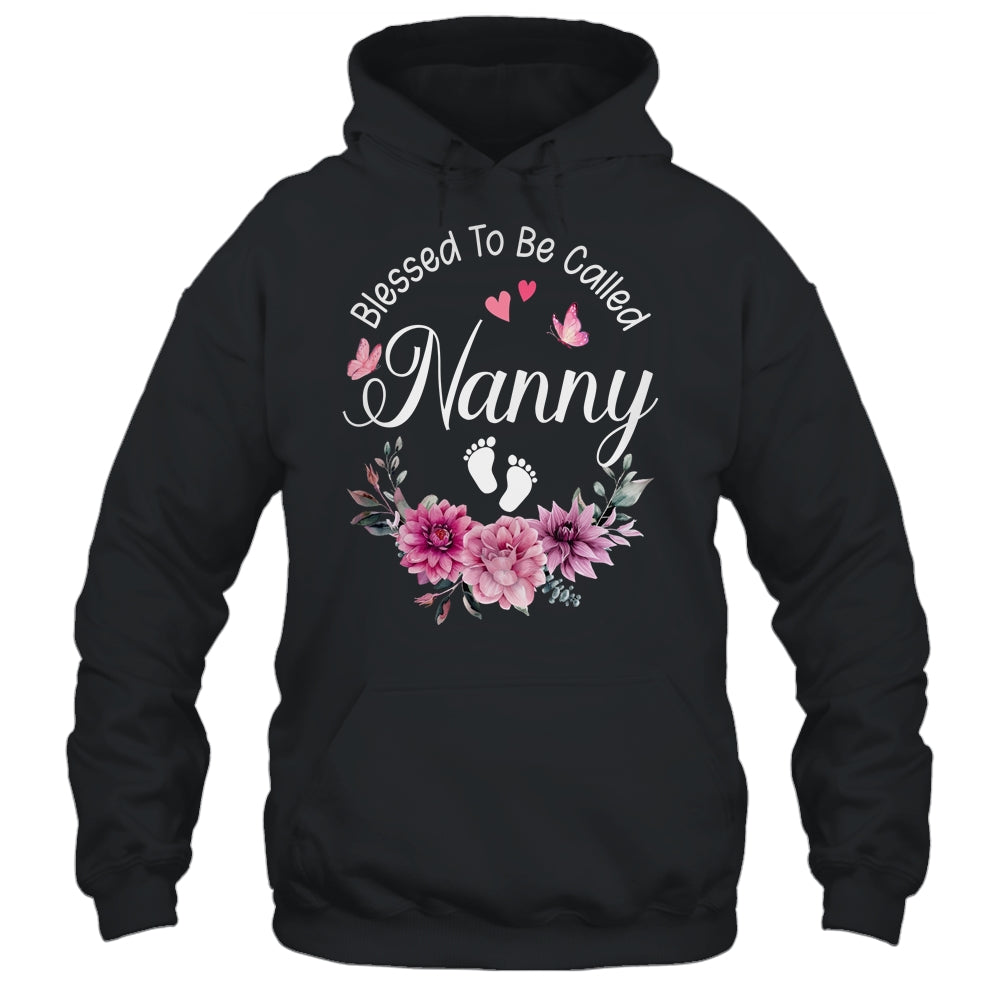 Blessed To Be Called Nanny Women Floral Decor Nanny Shirt & Tank Top | siriusteestore