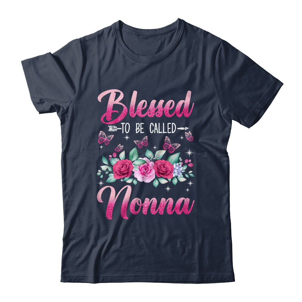 Blessed To Be Called Nonna Mothers Day Birthday Rose Butterfly Shirt & Tank Top | siriusteestore