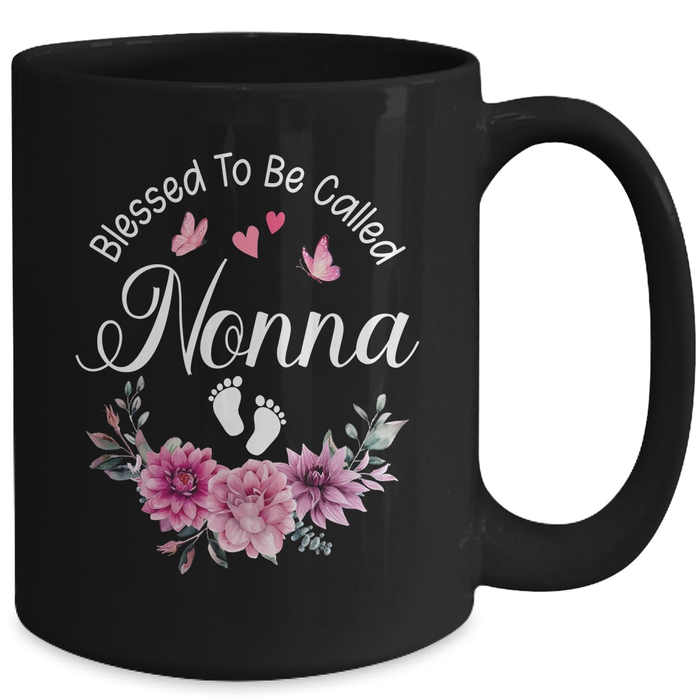 Blessed To Be Called Nonna Women Floral Decor Nonna Mug | siriusteestore