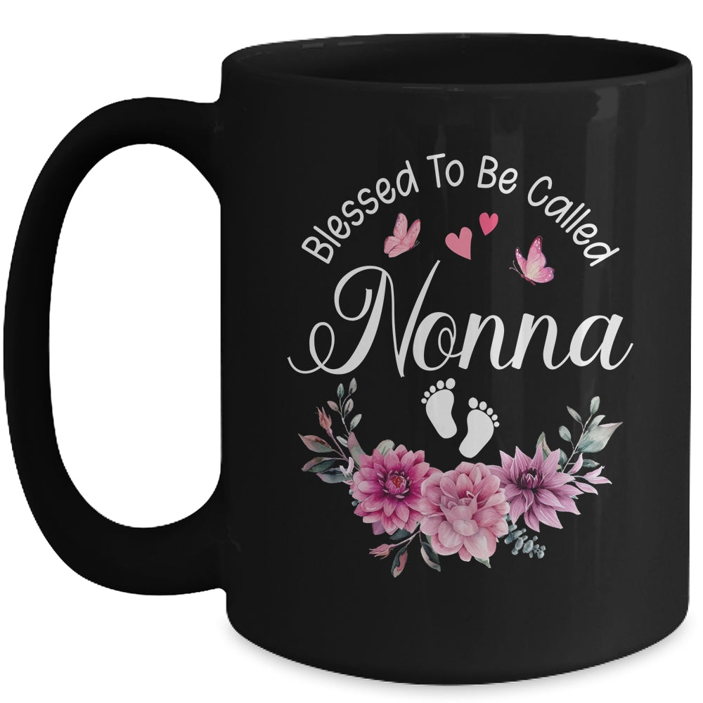 Blessed To Be Called Nonna Women Floral Decor Nonna Mug | siriusteestore