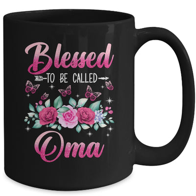 Blessed To Be Called Oma Mothers Day Birthday Rose Butterfly Mug | siriusteestore