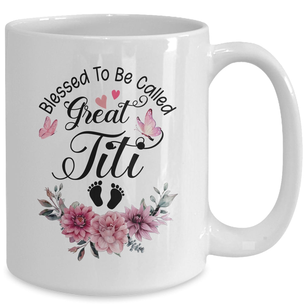Blessed To Be Called Titi Floral Titi Mothers Day Mug | siriusteestore