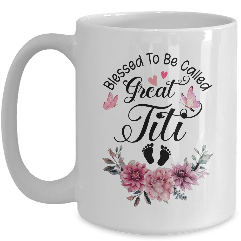 Blessed To Be Called Titi Floral Titi Mothers Day Mug | siriusteestore