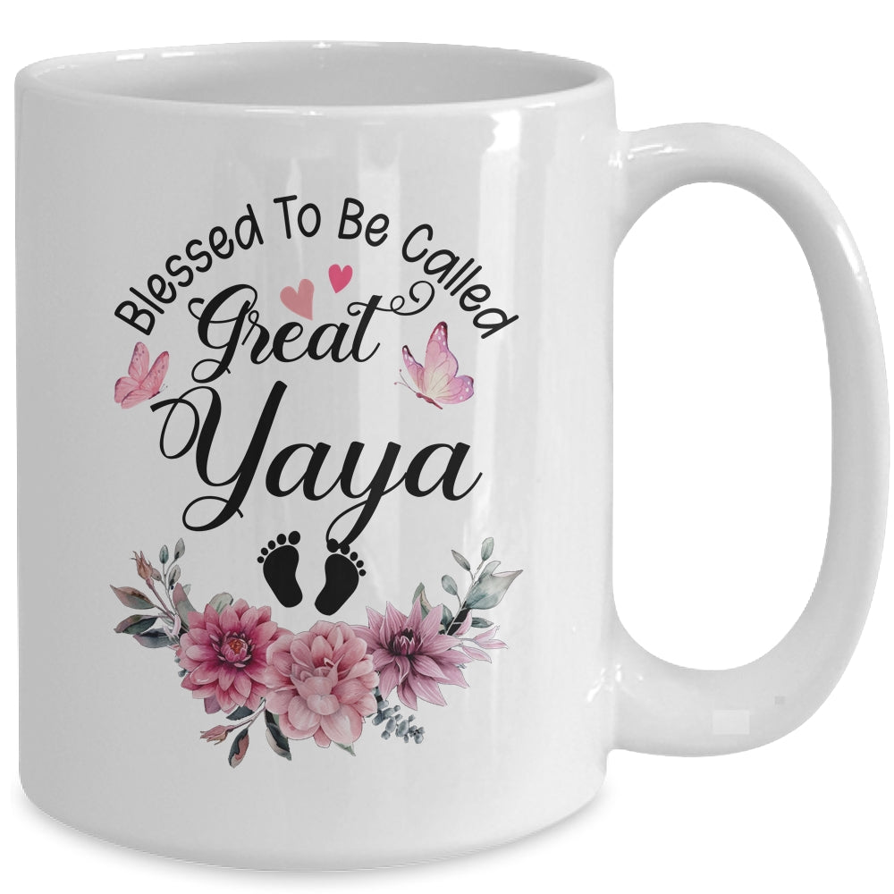 Blessed To Be Called Yaya Floral Yaya Mothers Day Mug | siriusteestore