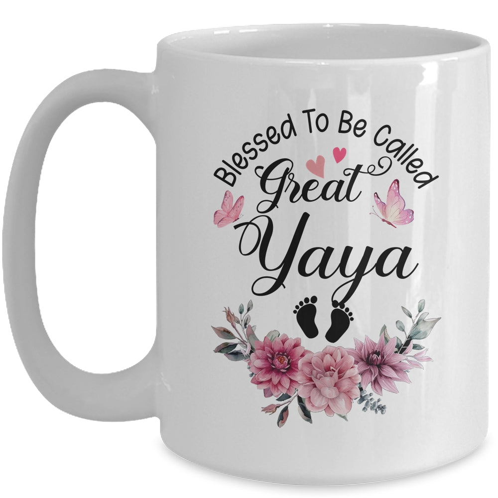 Blessed To Be Called Yaya Floral Yaya Mothers Day Mug | siriusteestore