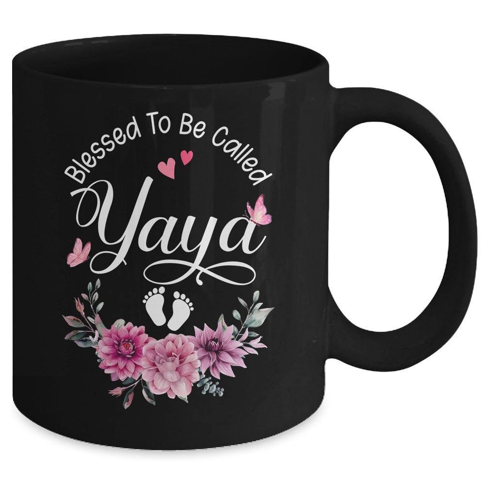 Blessed To Be Called Yaya Women Floral Decor Yaya Mug | siriusteestore