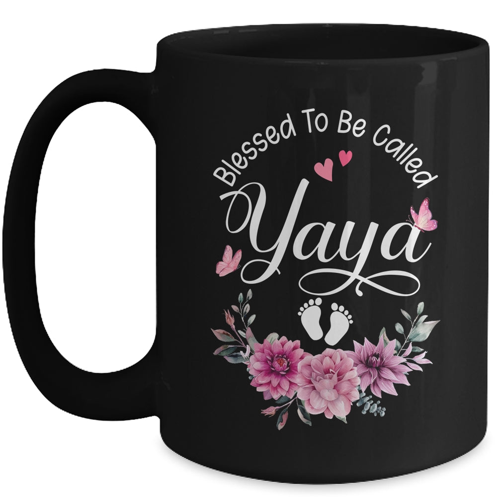 Blessed To Be Called Yaya Women Floral Decor Yaya Mug | siriusteestore