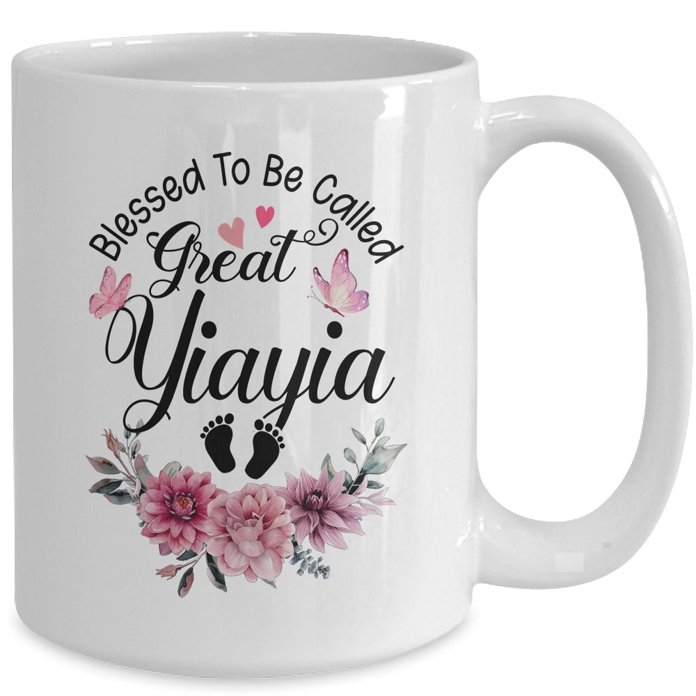 Blessed To Be Called Yiayia Floral Yiayia Mothers Day Mug | siriusteestore