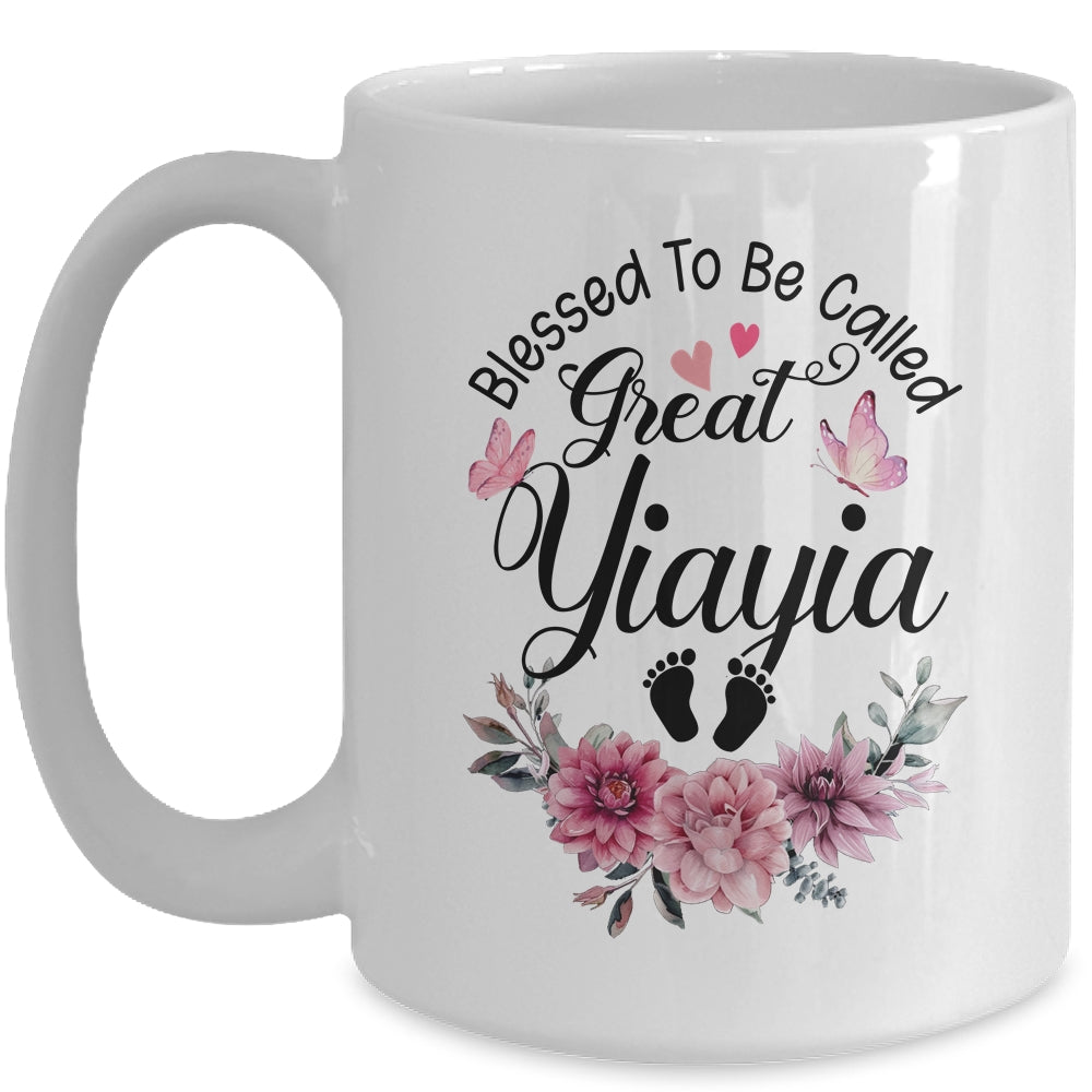 Blessed To Be Called Yiayia Floral Yiayia Mothers Day Mug | siriusteestore
