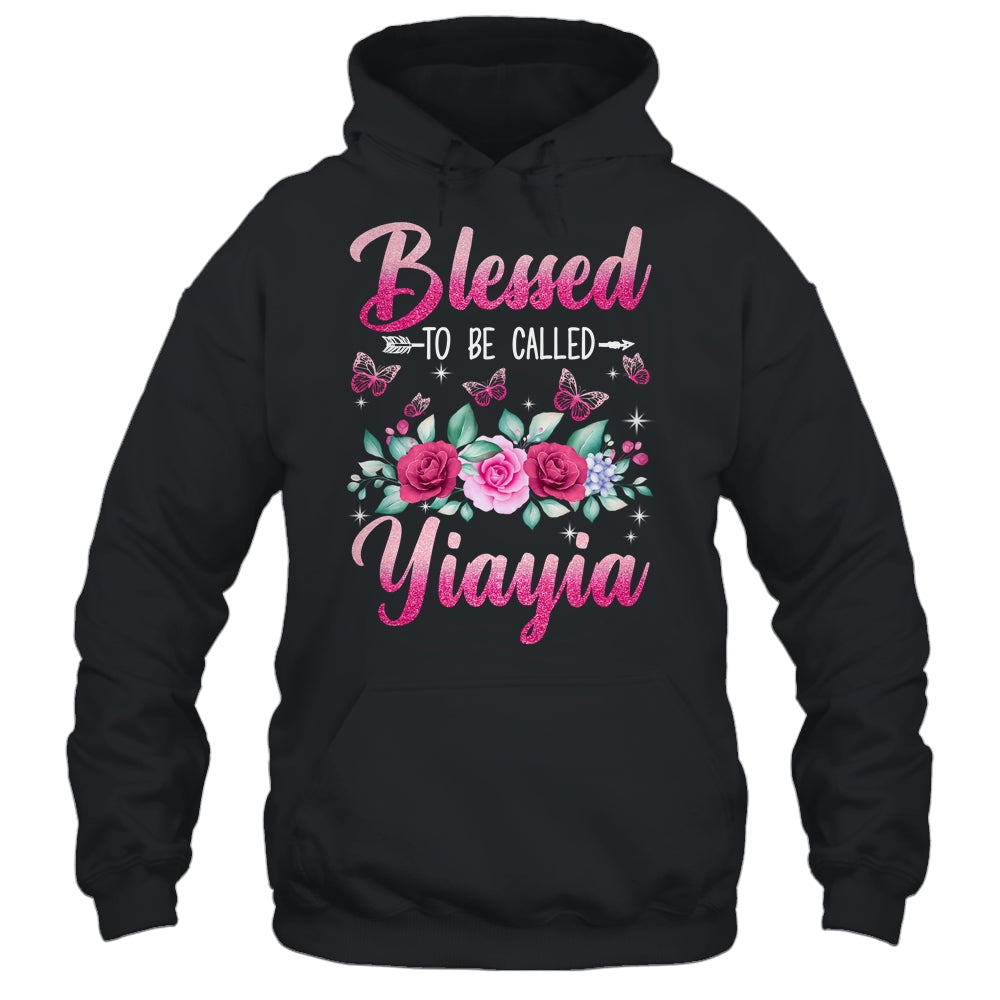 Blessed To Be Called Yiayia Mothers Day Birthday Rose Butterfly Shirt & Tank Top | siriusteestore