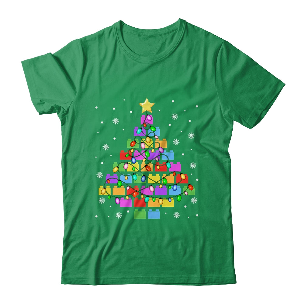Block Brick Building Tree Christmas Xmas Master Builder Kids Shirt & Sweatshirt | siriusteestore
