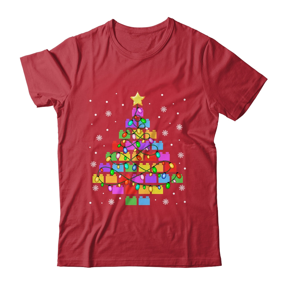 Block Brick Building Tree Christmas Xmas Master Builder Kids Shirt & Sweatshirt | siriusteestore