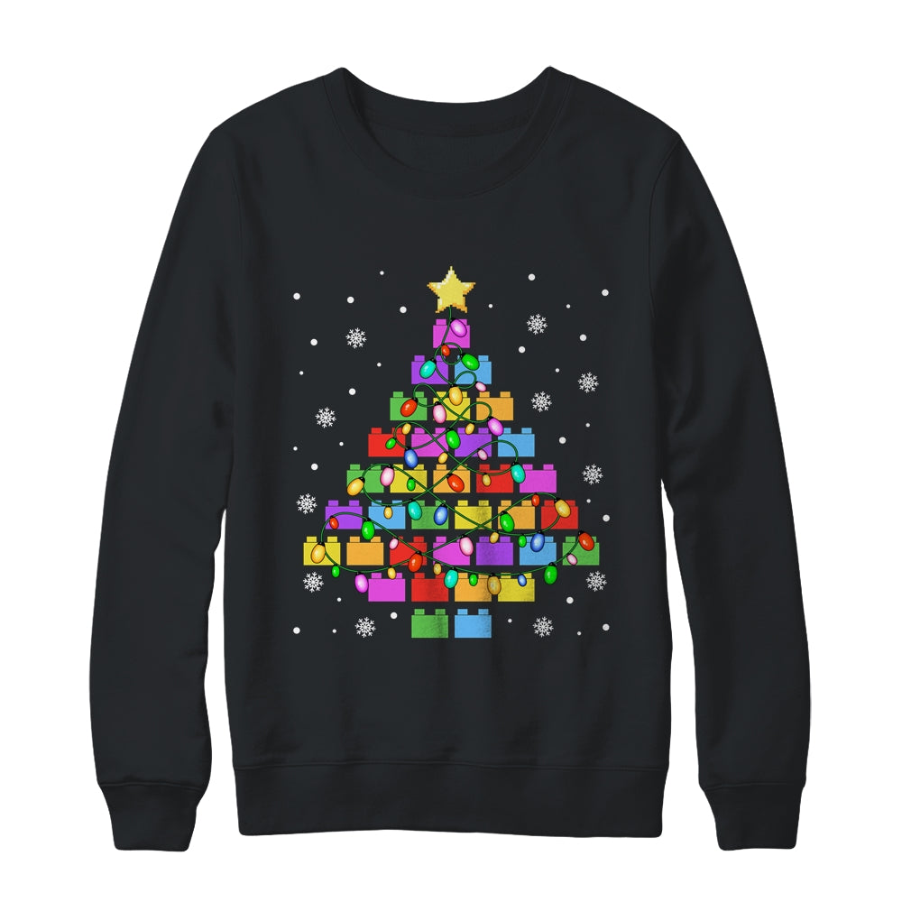 Block Brick Building Tree Christmas Xmas Master Builder Kids Shirt & Sweatshirt | siriusteestore