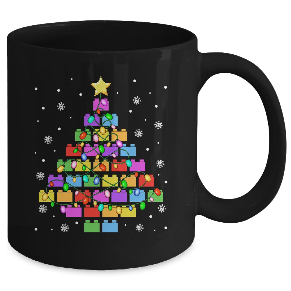 Block Brick Building Tree Christmas Xmas Master Builder Kids Mug | siriusteestore