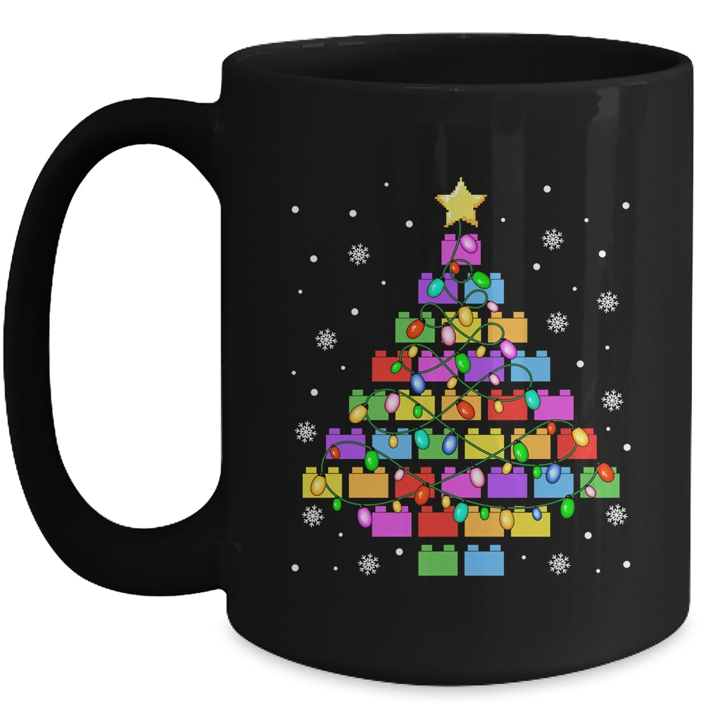 Block Brick Building Tree Christmas Xmas Master Builder Kids Mug | siriusteestore