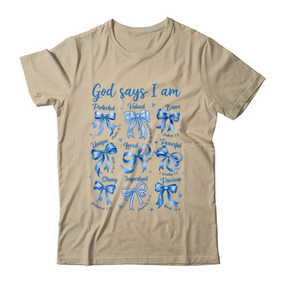 Blue Bow God Say I Am Christian Girl Women Bible Verse Jesus Shirt & Hoodie | siriusteestore