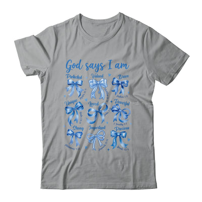 Blue Bow God Say I Am Christian Girl Women Bible Verse Jesus Shirt & Hoodie | siriusteestore