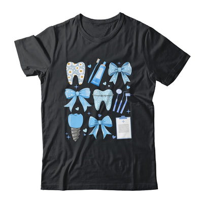 Blue Coquette Bow Cute Teeth Dentist Squad Dental Assistant Shirt & Hoodie | siriusteestore