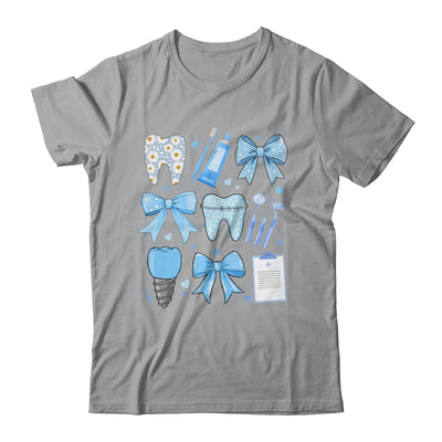 Blue Coquette Bow Cute Teeth Dentist Squad Dental Assistant Shirt & Hoodie | siriusteestore