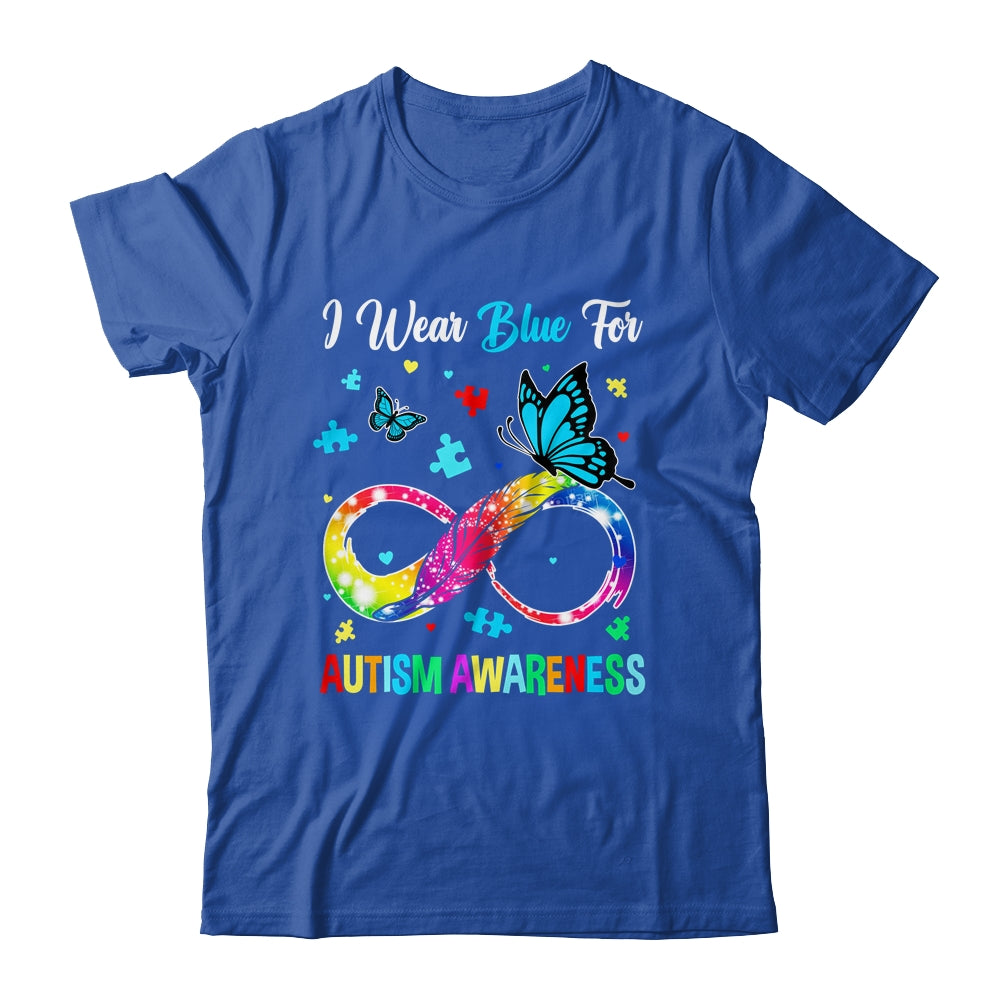 Blue For Autism Awareness Infinity Butterfly Women Men Kids Shirt & Tank Top | siriusteestore