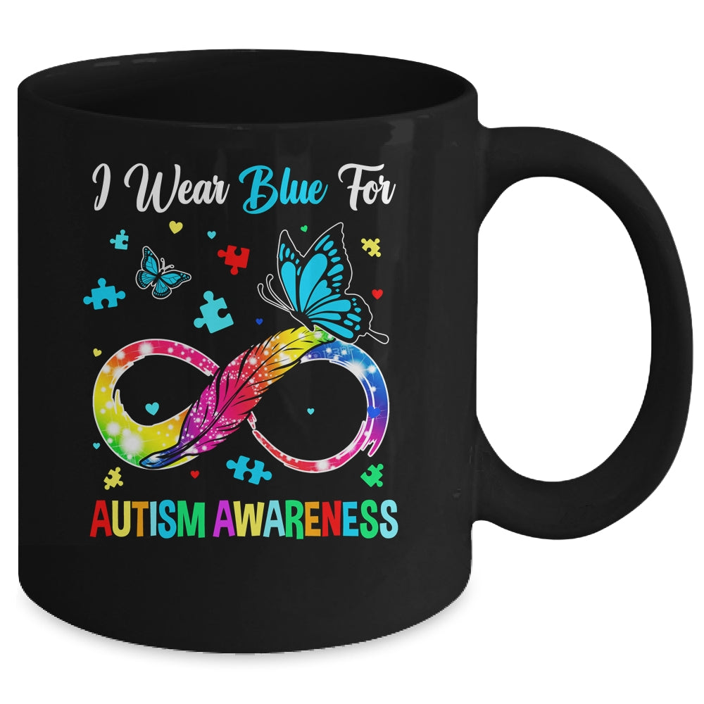 Blue For Autism Awareness Infinity Butterfly Women Men Kids Mug | siriusteestore