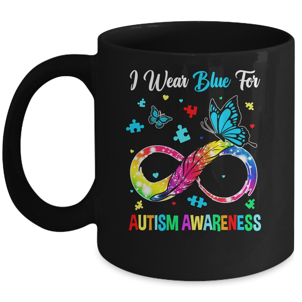 Blue For Autism Awareness Infinity Butterfly Women Men Kids Mug | siriusteestore