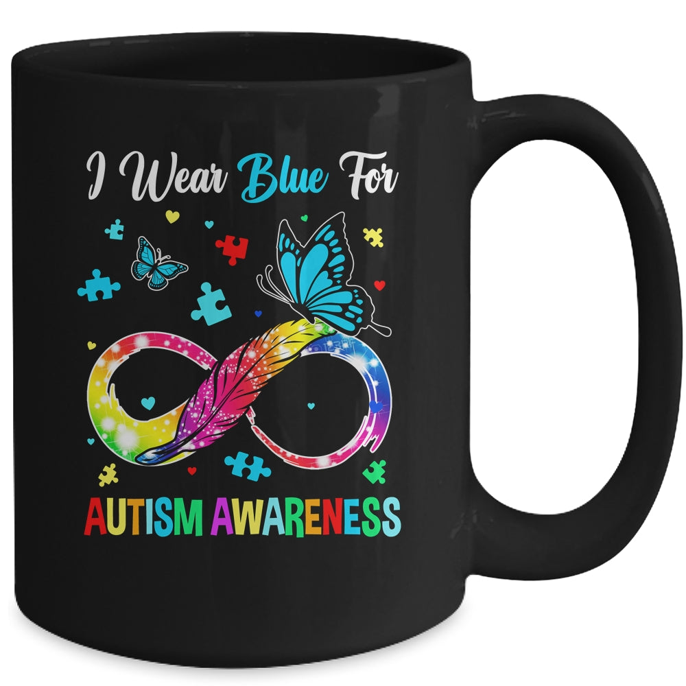 Blue For Autism Awareness Infinity Butterfly Women Men Kids Mug | siriusteestore