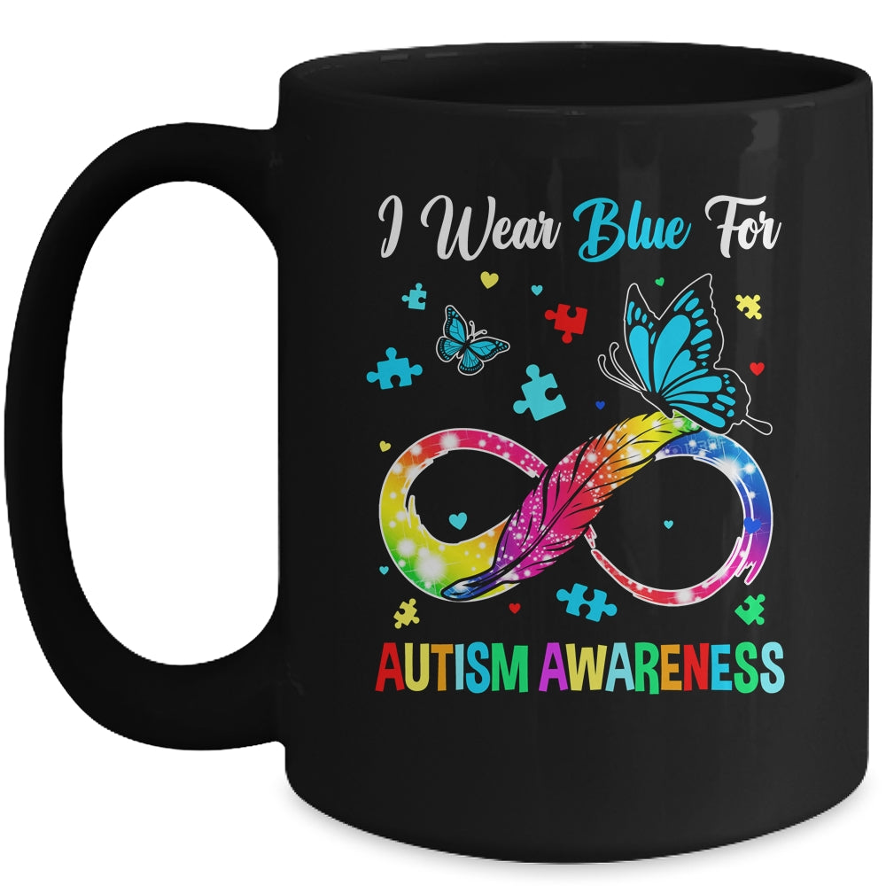 Blue For Autism Awareness Infinity Butterfly Women Men Kids Mug | siriusteestore