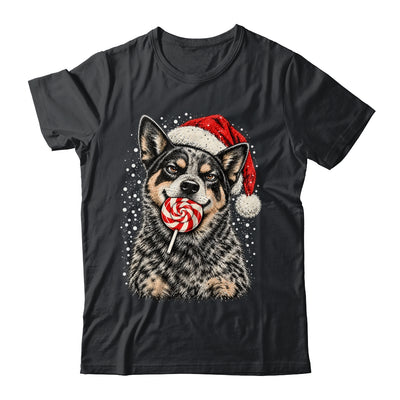 Blue Heeler Dog Christmas Santa Hat Candy Cane Funny Xmas Shirt & Sweatshirt | siriusteestore