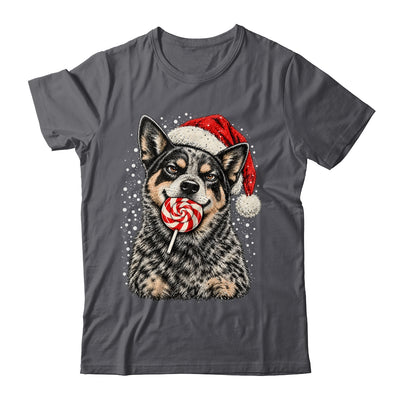 Blue Heeler Dog Christmas Santa Hat Candy Cane Funny Xmas Shirt & Sweatshirt | siriusteestore