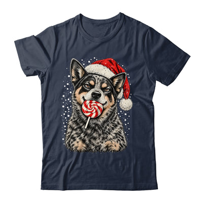 Blue Heeler Dog Christmas Santa Hat Candy Cane Funny Xmas Shirt & Sweatshirt | siriusteestore