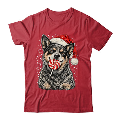 Blue Heeler Dog Christmas Santa Hat Candy Cane Funny Xmas Shirt & Sweatshirt | siriusteestore
